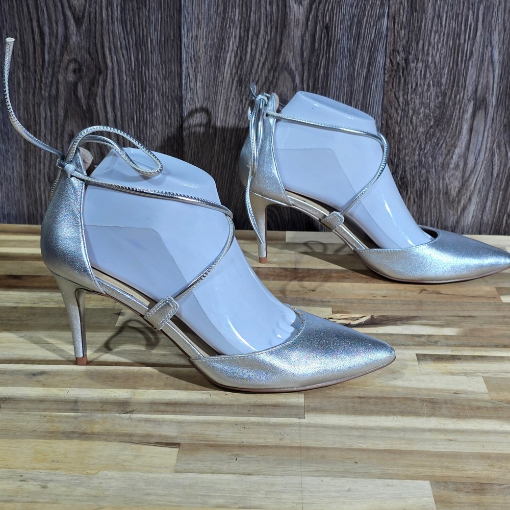 Kristin Cavallari Chinese Laundry Silver Metallic Pointed Toe Heels Women Size 7